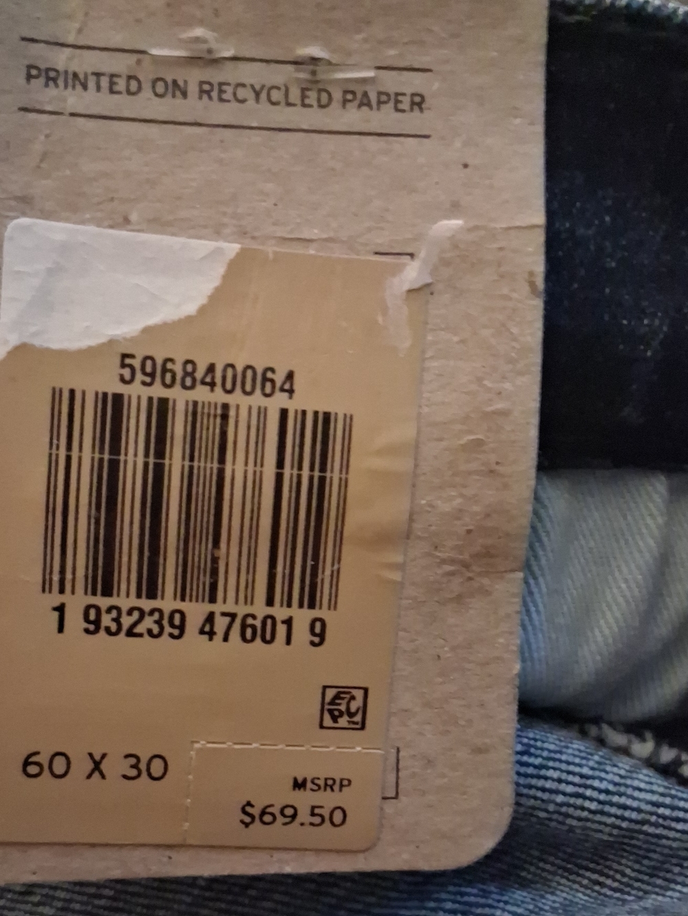 Levis 502 Taper Fit Jeans - Stretch 60x30 NWT - Picture 5 of 5